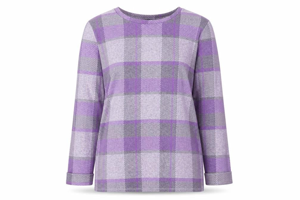 Marks and Spencer Womens Multicoloured Round Neck Plaid Polyester Pullover Jumper Size 10