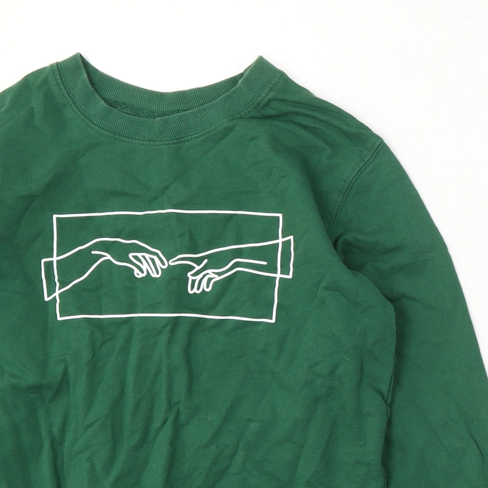 Preworn Boys Green Polyester Pullover Sweatshirt Size S