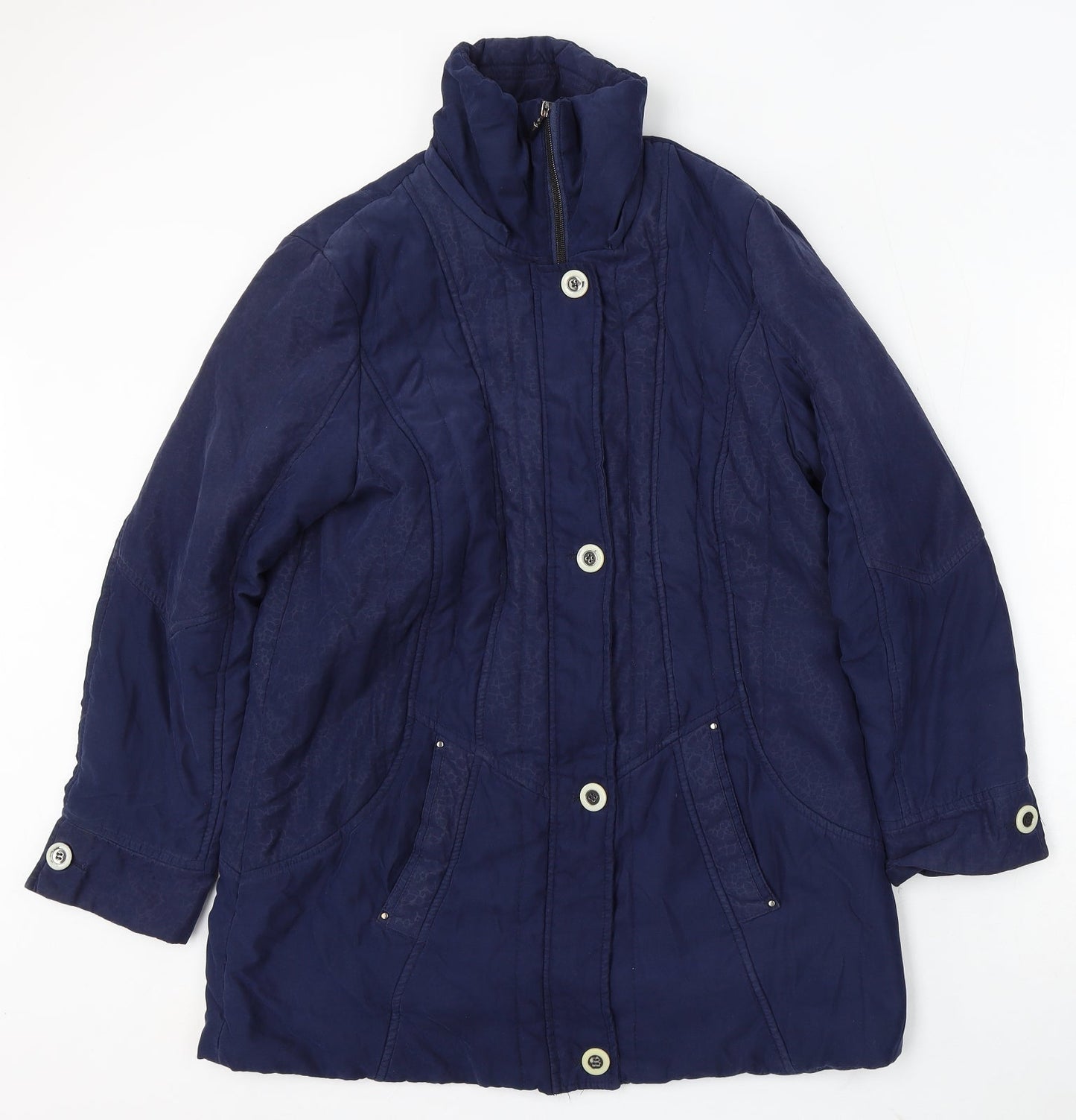 First Avenue Womens Blue Jacket Size 14 Zip