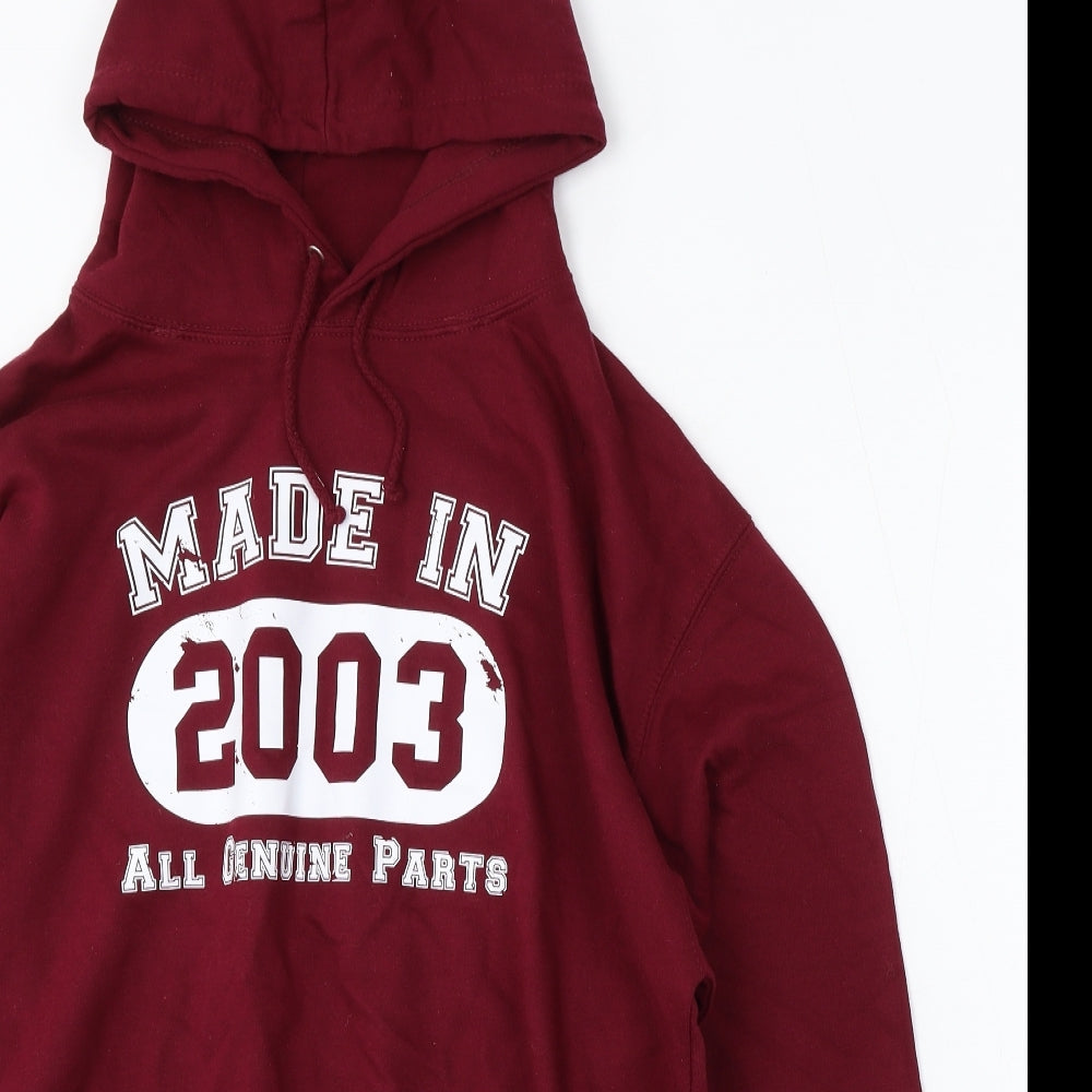 Awdis Womens Red Polyester Pullover Sweatshirt Size L - Made in 2003