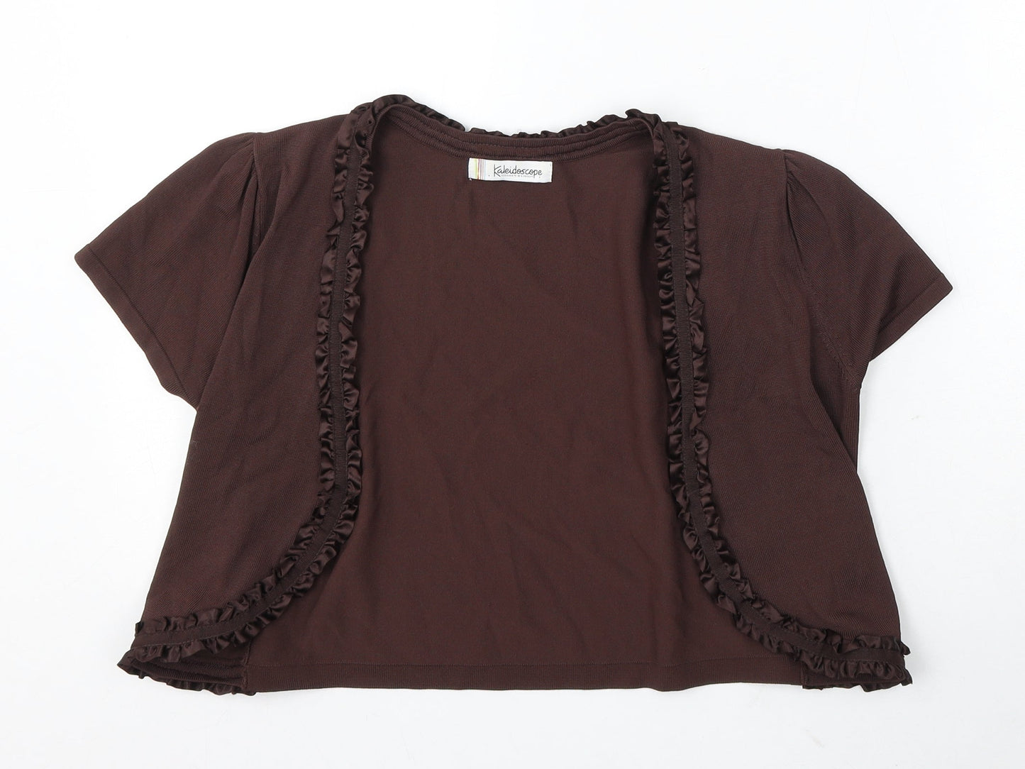 Kaleidoscope Womens Brown V-Neck Viscose Cardigan Jumper Size 12