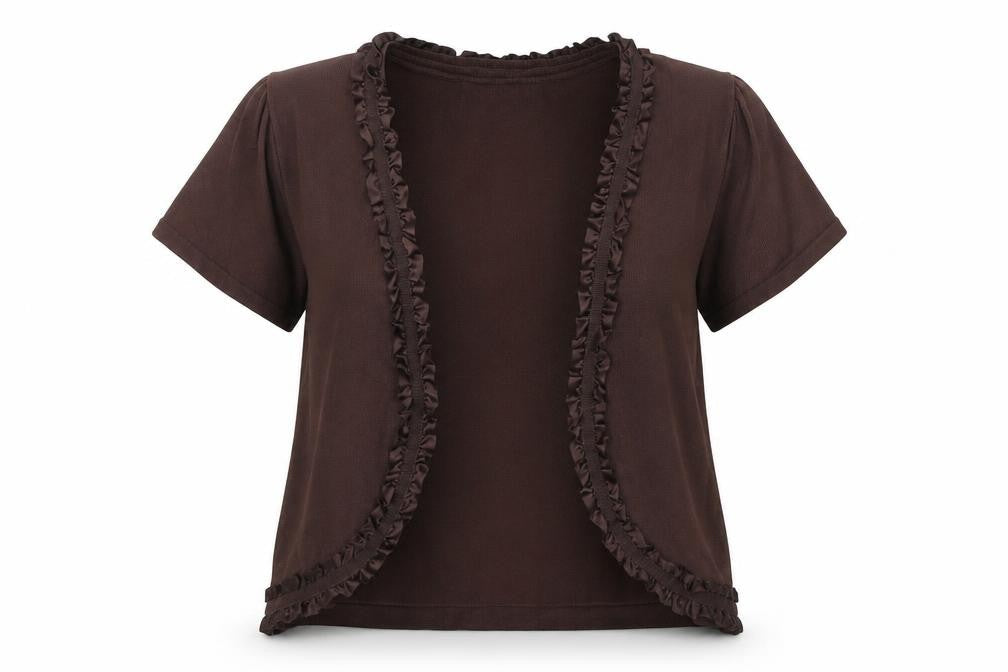Kaleidoscope Womens Brown V-Neck Viscose Cardigan Jumper Size 12