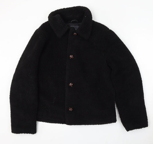 Studio Outerwear Womens Black Jacket Size 12 Button