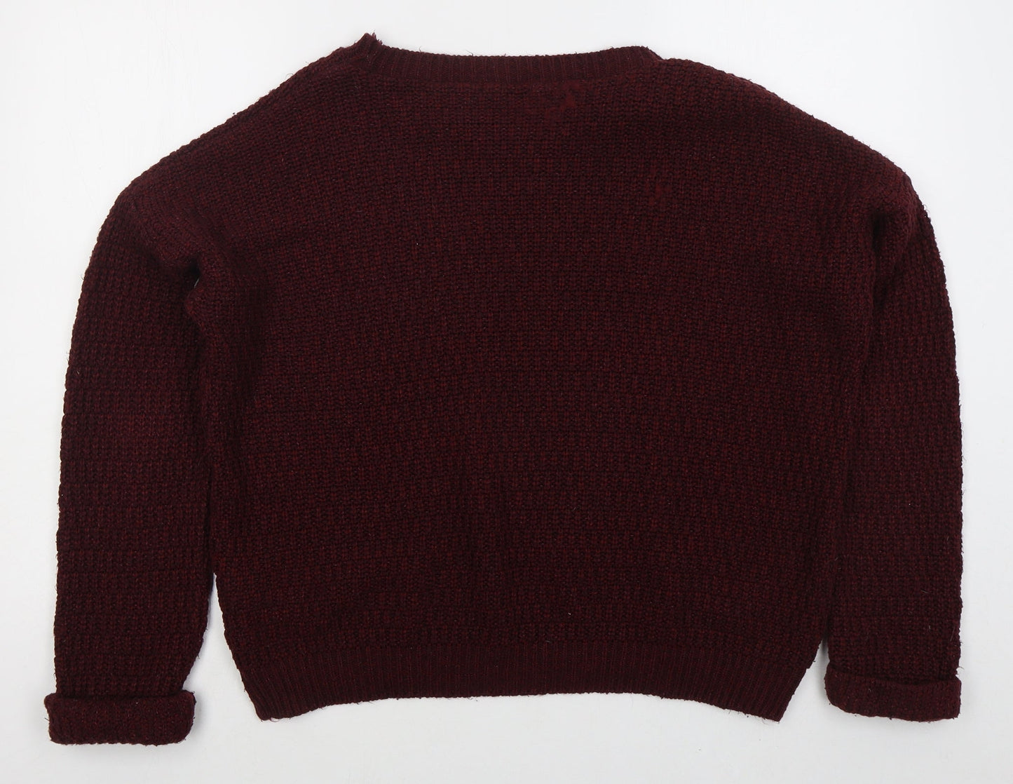 NEXT Womens Red Round Neck Acrylic Pullover Jumper Size 12