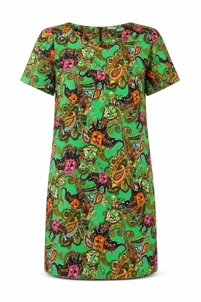 Vera & Lucy Womens Multicoloured Polyester Shift Size S Round Neck