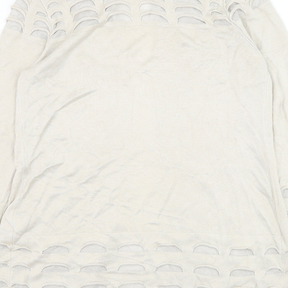 Marks and Spencer Womens Beige Square Neck Viscose Cardigan Jumper Size 10