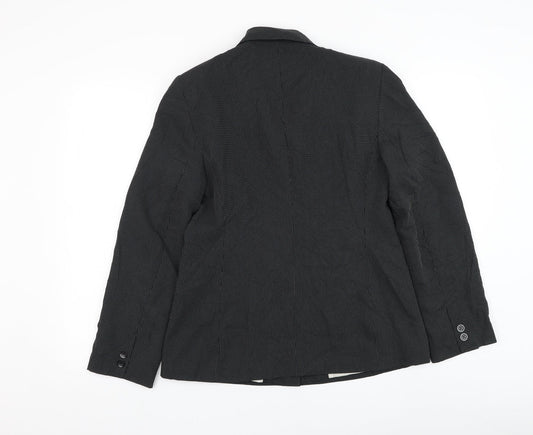 BHS Womens Black Jacket Blazer Size 12 Button
