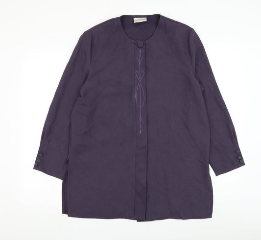 Richards Womens Purple Jacket Blazer Size 10 Button