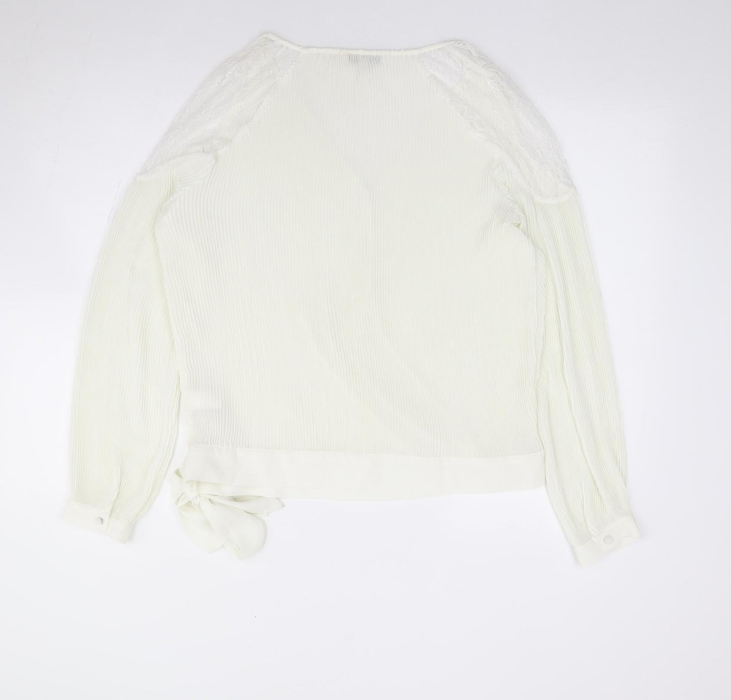 NEXT Womens Ivory Polyester Wrap Blouse Size 10 V-Neck