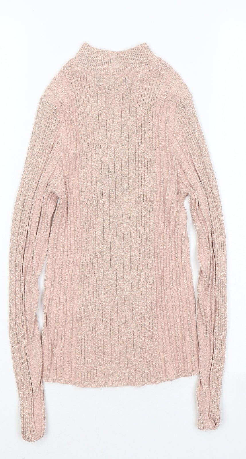 New Look Womens Pink Mock Neck Viscose Pullover Jumper Size 8