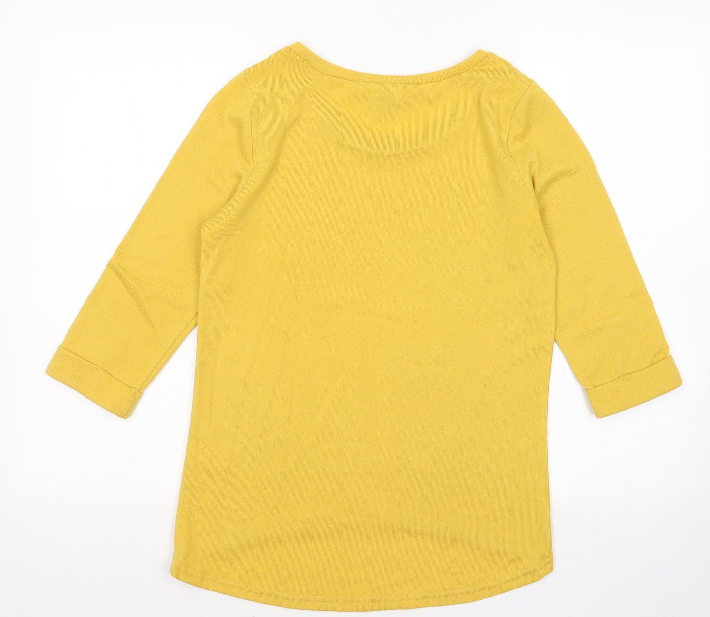 New Look Womens Yellow Round Neck Polyester Pullover Jumper Size 8