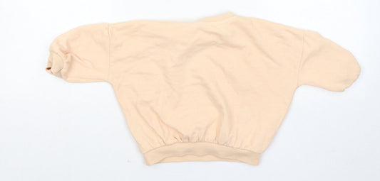 Matalan Girls Orange Cotton Pullover Jumper Size 12-18 Months - Smile Everyday