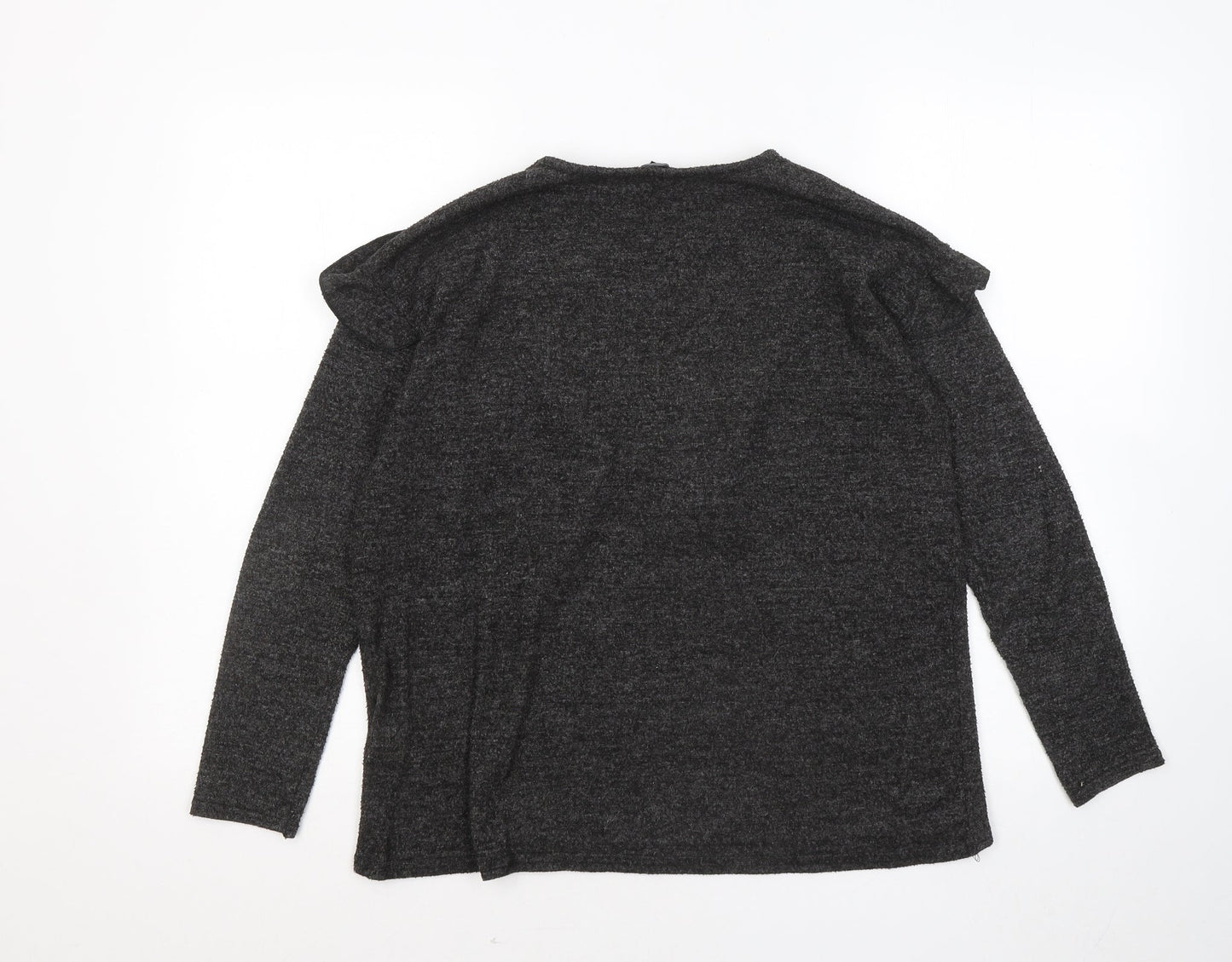 New Look Womens Grey Round Neck Polyester Pullover Jumper Size S