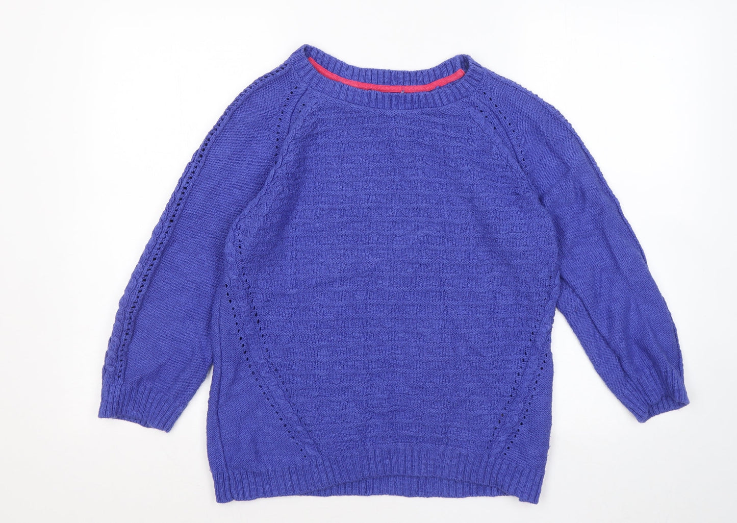 Marks and Spencer Womens Blue Round Neck Acrylic Pullover Jumper Size 16