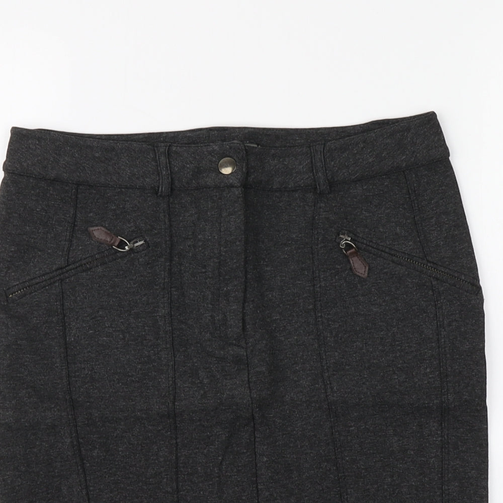 Zara Womens Grey Polyester A-Line Skirt Size M