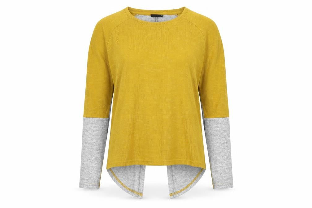 VILA Womens Yellow Round Neck Polyester Pullover Jumper Size M