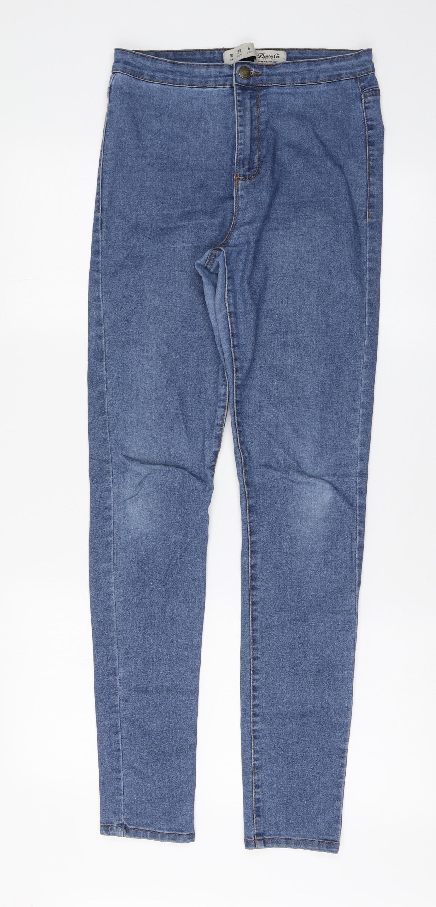 Denim & Co. Womens Blue Cotton Jegging Leggings Size 10 L31 in