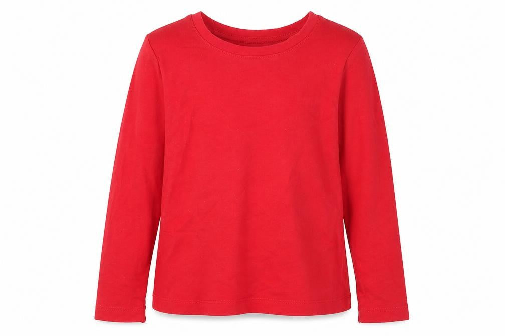 Dunnes Girls Red Cotton Basic T-Shirt Size 2-3 Years Round Neck