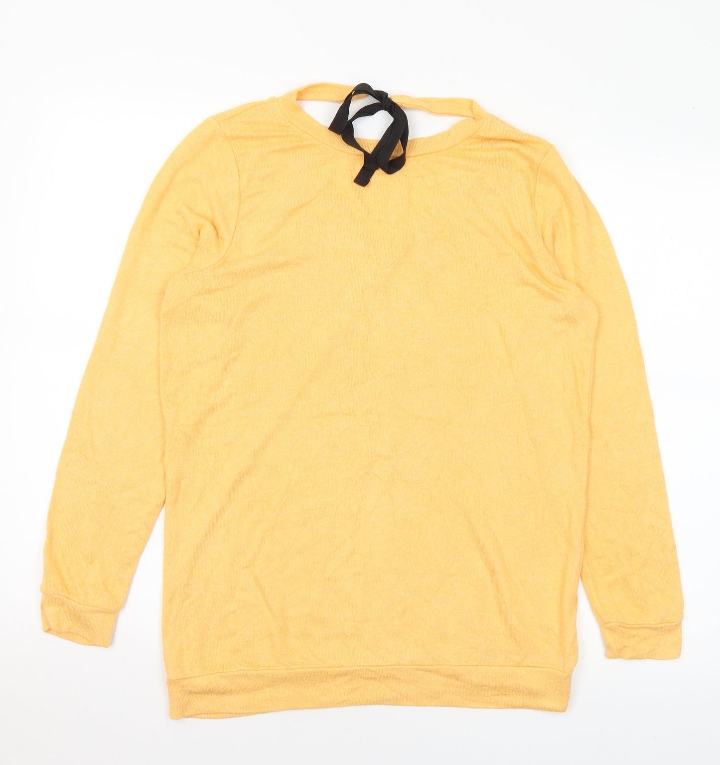 River Island Womens Orange V-Neck Viscose Pullover Jumper Size 10