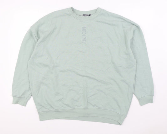 Primark Womens Green Cotton Pullover Sweatshirt Size M Pullover