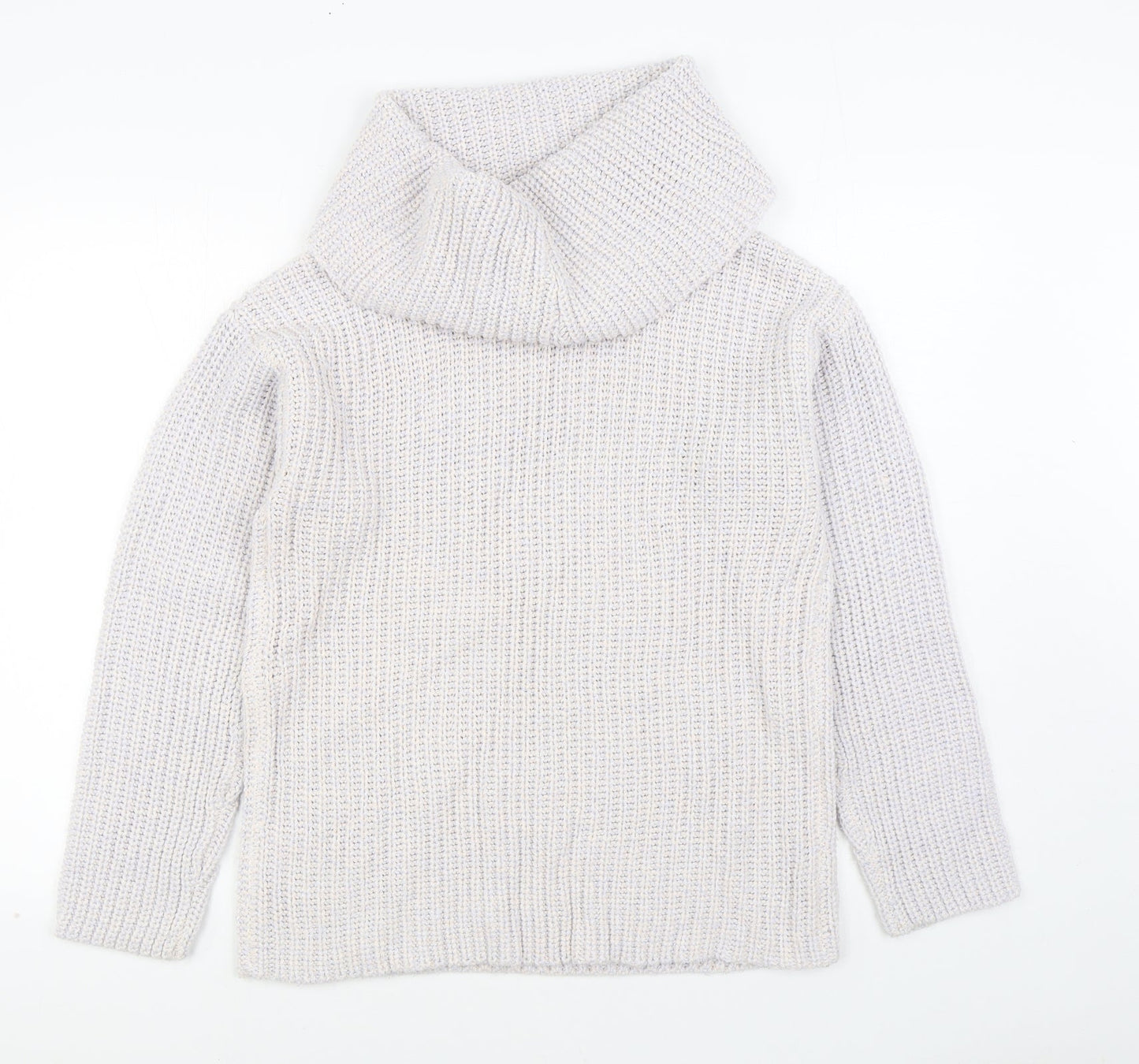 Avenue Womens Blue Roll Neck Acrylic Pullover Jumper Size 16