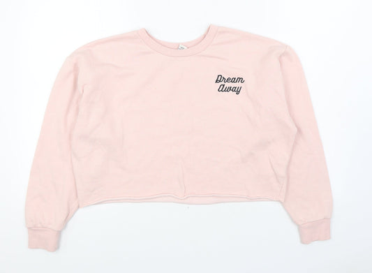 FOREVER 21 Womens Pink Cotton Pullover Sweatshirt Size M Pullover