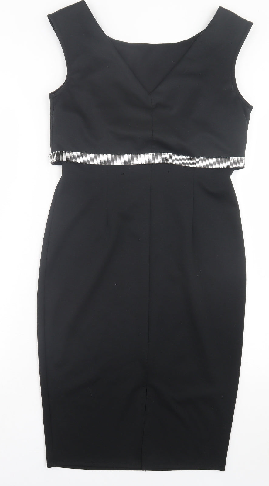 Papaya Womens Black Polyester Bodycon Size 10 Boat Neck Pullover