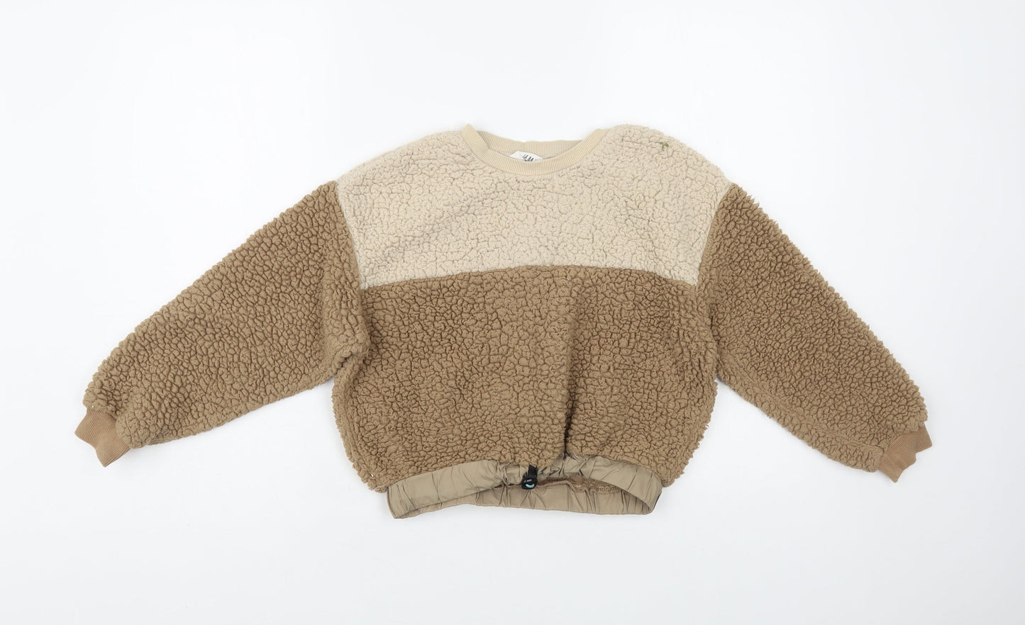H&M Girls Beige Polyester Pullover Sweatshirt Size 8-9 Years Pullover