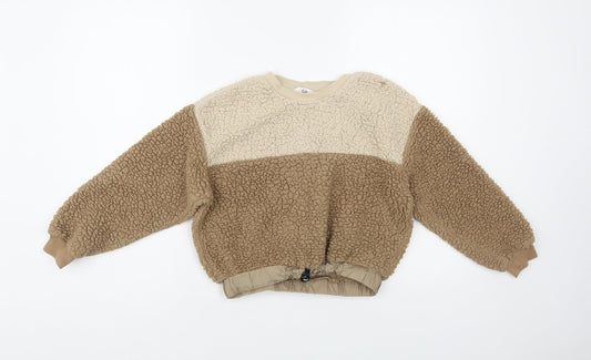 H&M Girls Beige Polyester Pullover Sweatshirt Size 8-9 Years Pullover