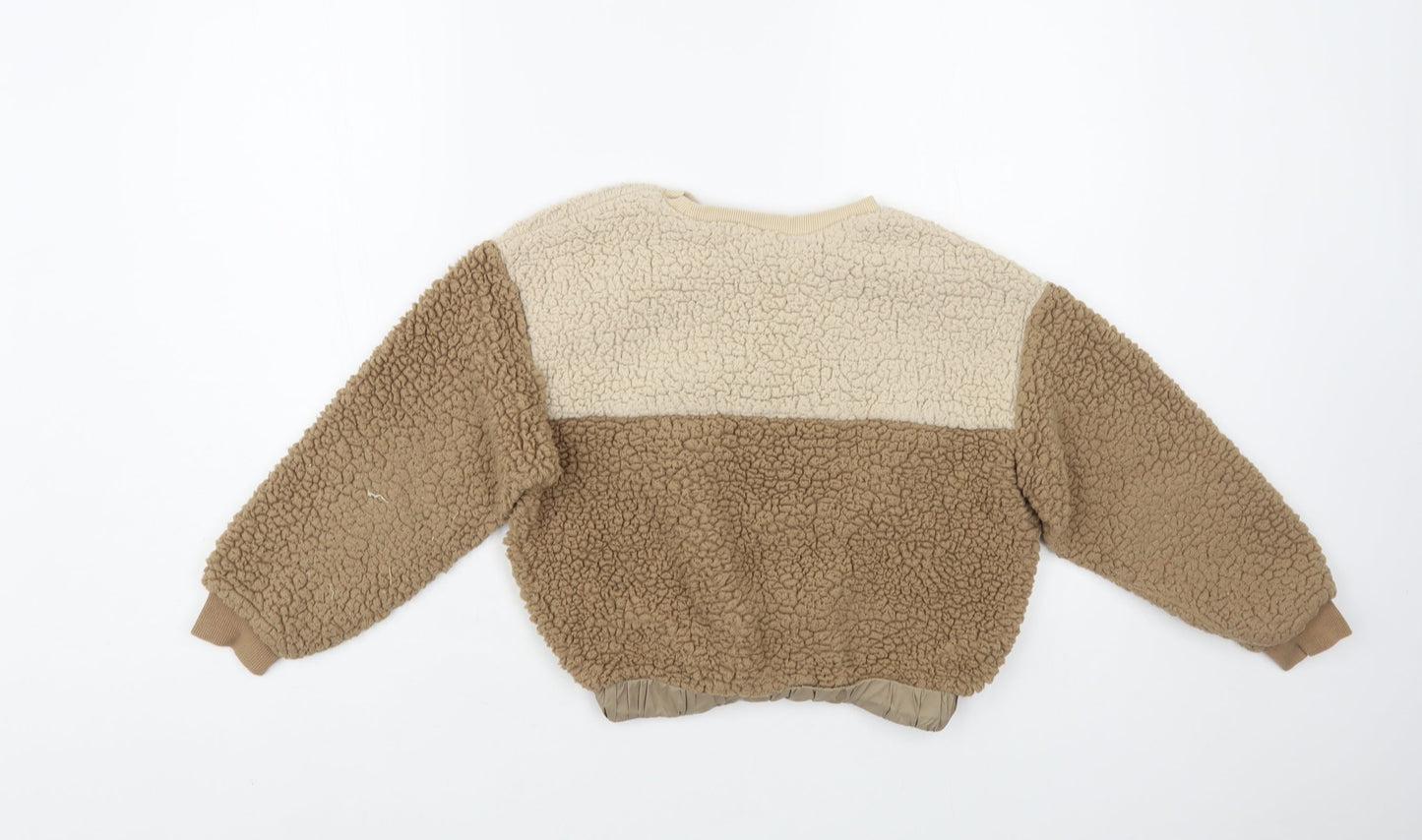 H&M Girls Beige Polyester Pullover Sweatshirt Size 8-9 Years Pullover