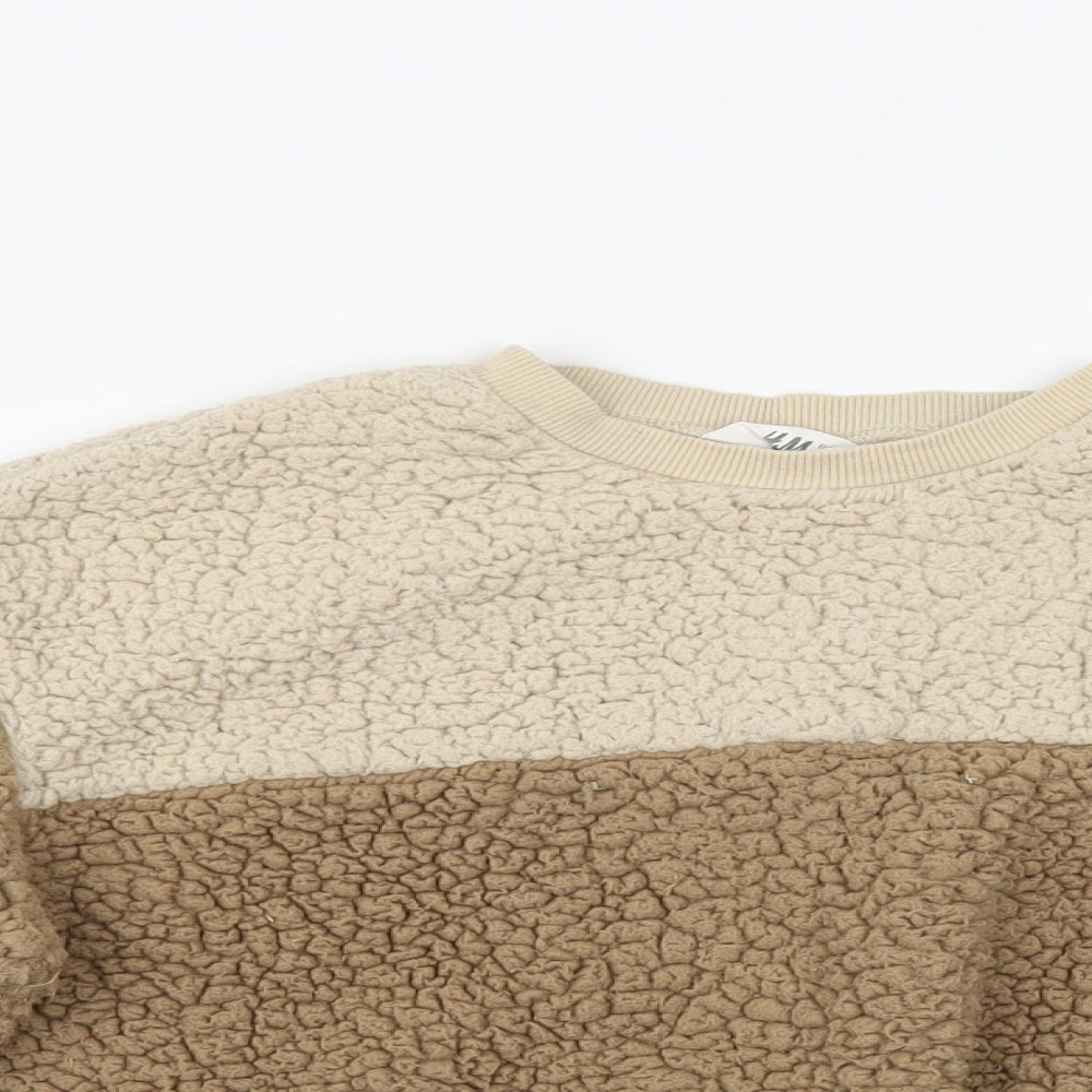 H&M Girls Beige Polyester Pullover Sweatshirt Size 8-9 Years Pullover