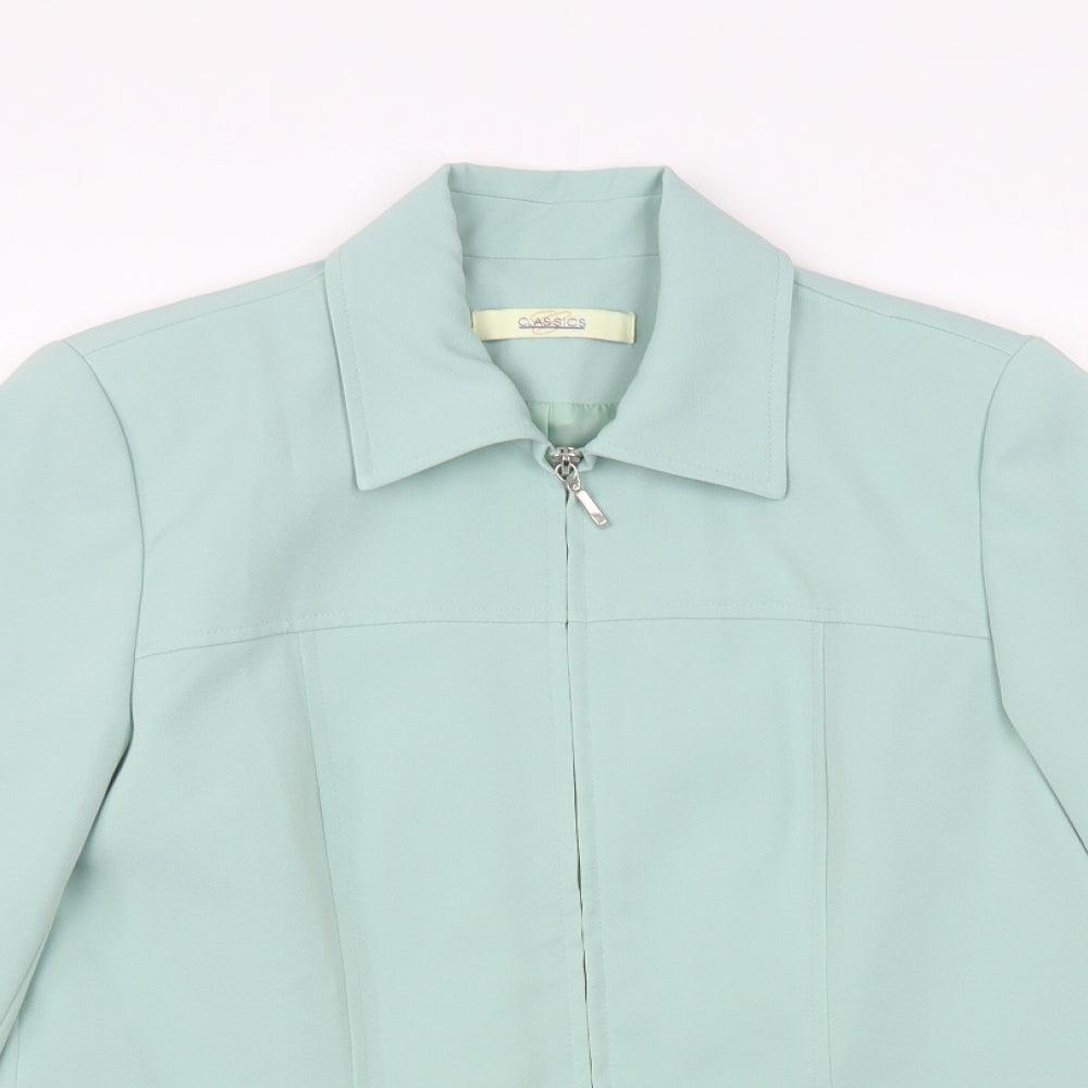 Classics Womens Green Jacket Blazer Size 14 Zip