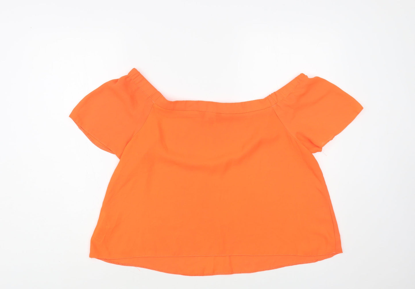 New Look Womens Orange Polyester Basic Blouse Size 14 Off the Shoulder