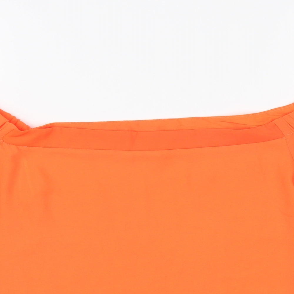 New Look Womens Orange Polyester Basic Blouse Size 14 Off the Shoulder