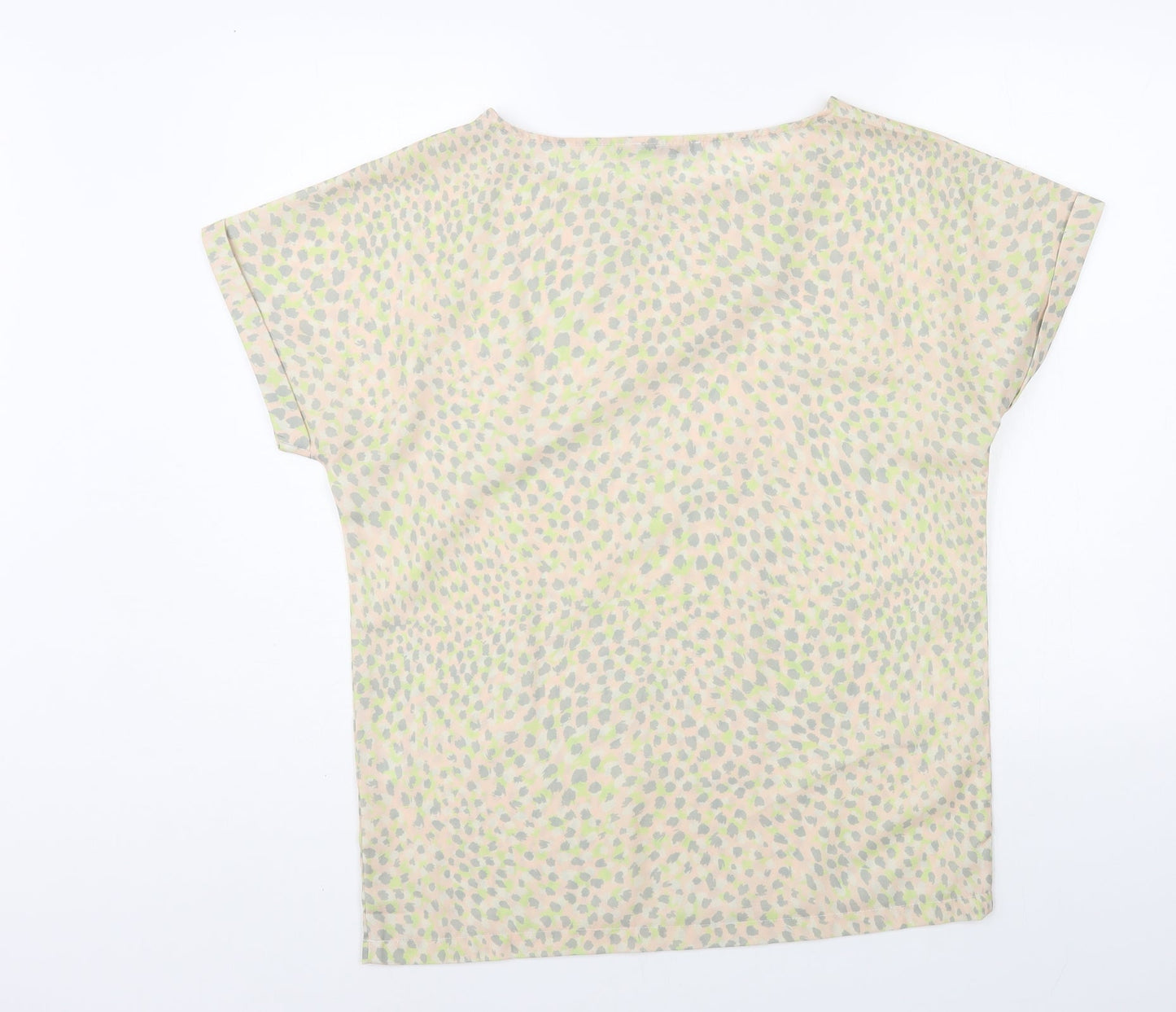Oasis Womens Multicoloured Animal Print Polyester Basic Blouse Size 10 Boat Neck