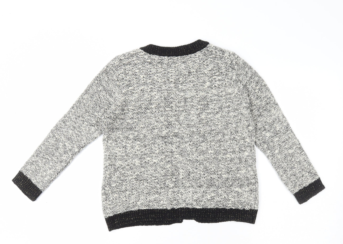 BHS Womens Grey Cotton Cardigan Jumper Size 10