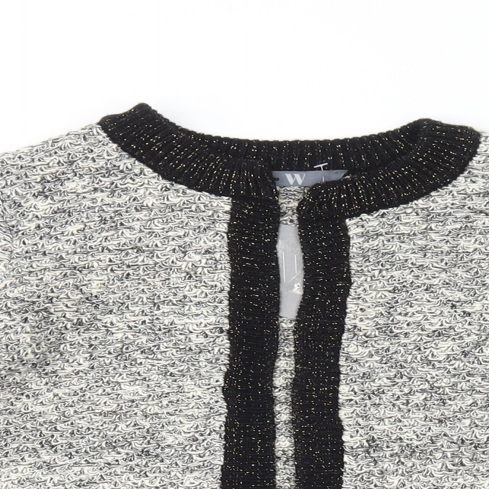 BHS Womens Grey Cotton Cardigan Jumper Size 10