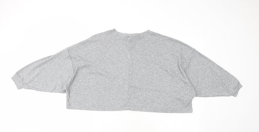 ASOS Womens Grey Viscose Cropped T-Shirt Size 8 Round Neck