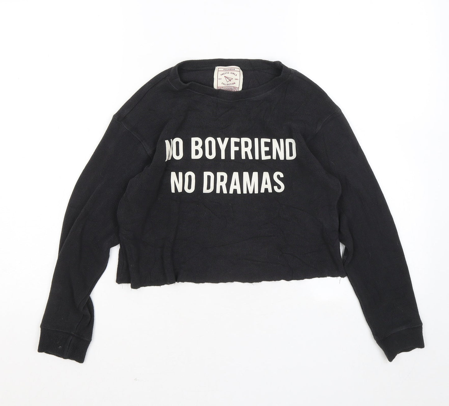 Pull&Bear Womens Grey Round Neck Viscose Pullover Jumper Size S - No Boyfriends No Drama