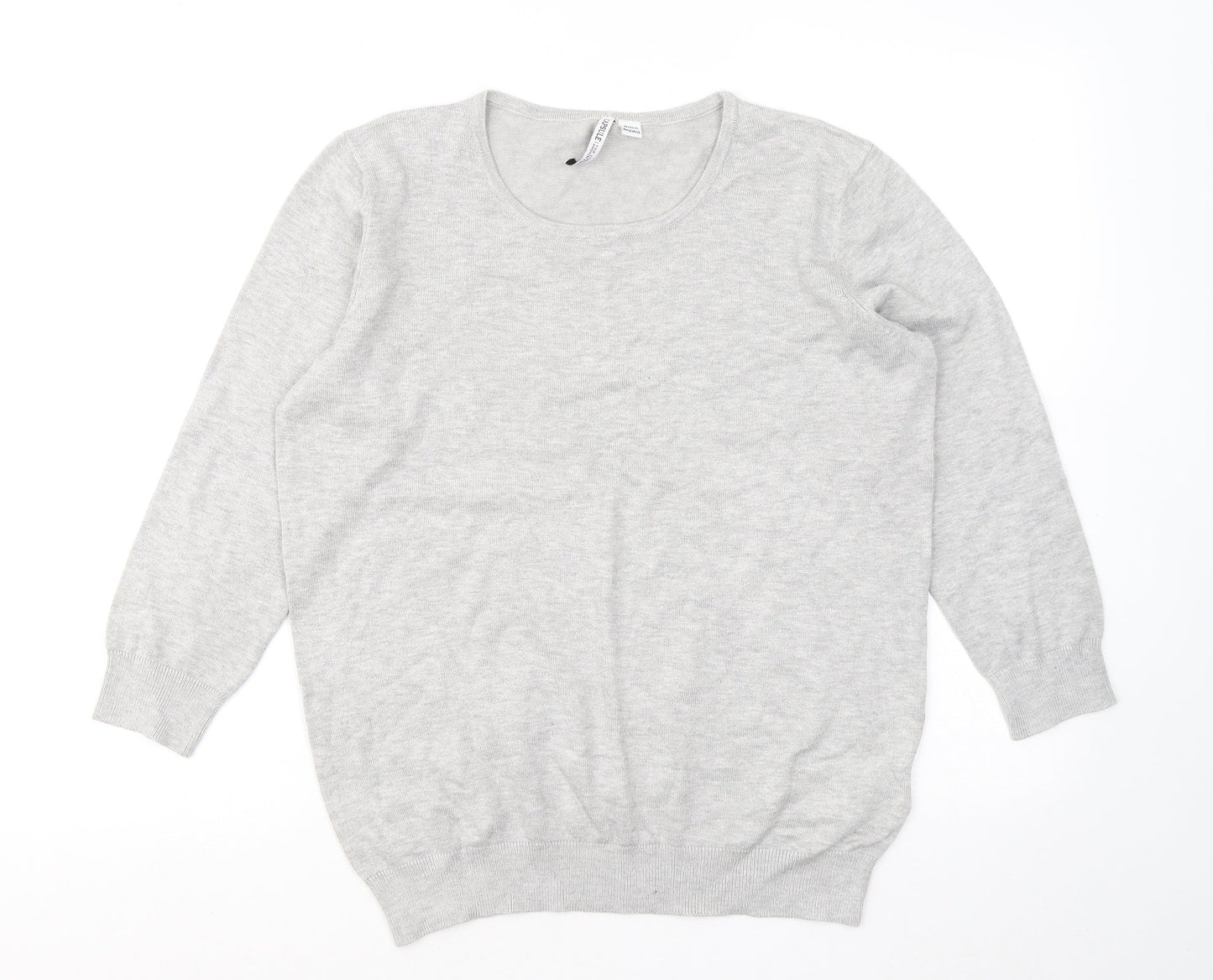 Capsule Womens Grey Round Neck Viscose Pullover Jumper Size 12
