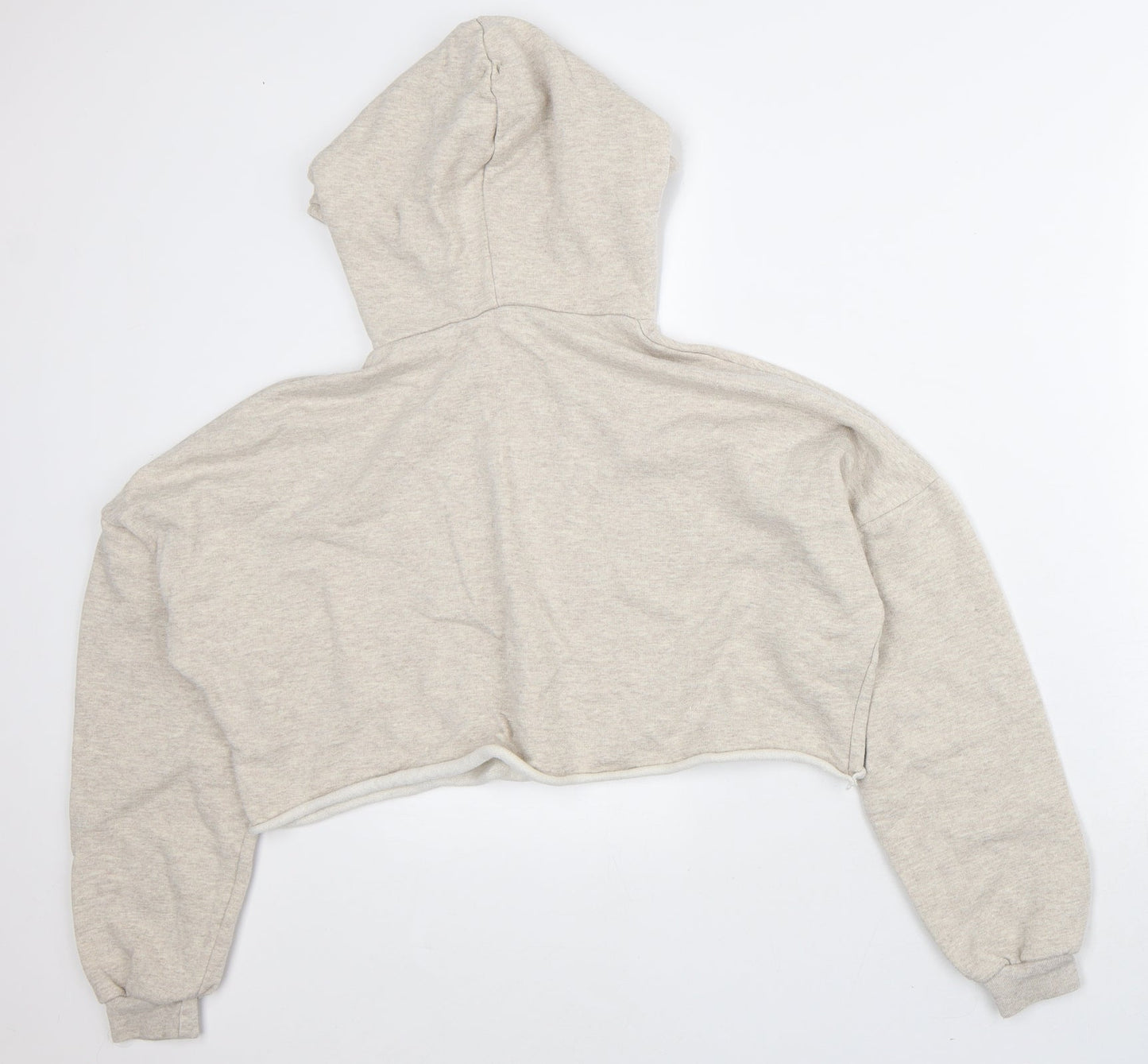 ASOS Womens Beige Polyester Pullover Hoodie Size 6 - Cropped