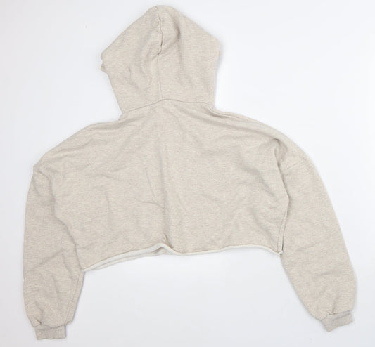 ASOS Womens Beige Polyester Pullover Hoodie Size 6 - Cropped