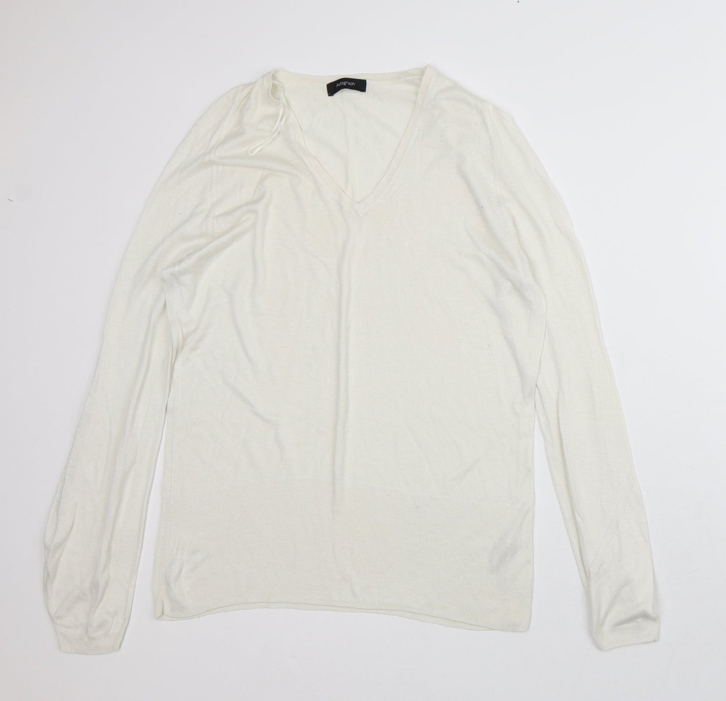 Autograph Womens White Modal Pullover Sweatshirt Size 12
