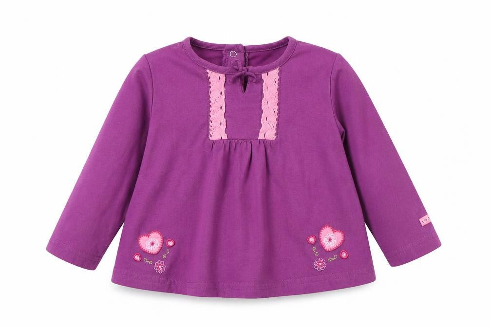 Sesame Girls Purple Polyester Tunic T-Shirt Size 2 Years Round Neck