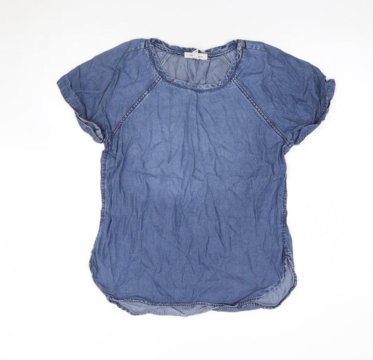 FOREVER 21 Womens Blue Lyocell Jersey T-Shirt Size XS Round Neck