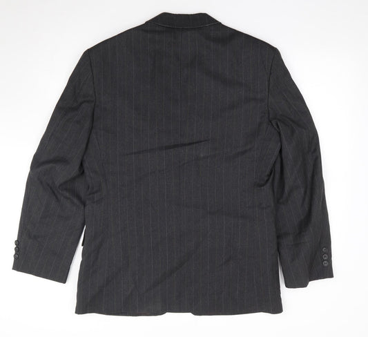Rudnick Mens Grey Striped Polyester Jacket Suit Jacket Size 38