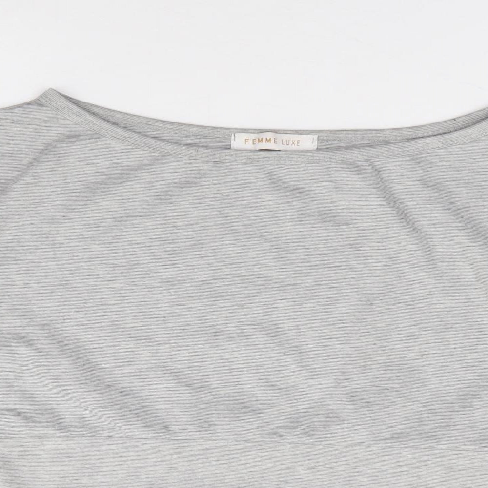 Femme Luxe Womens Grey Polyester Pullover Sweatshirt Size M Pullover