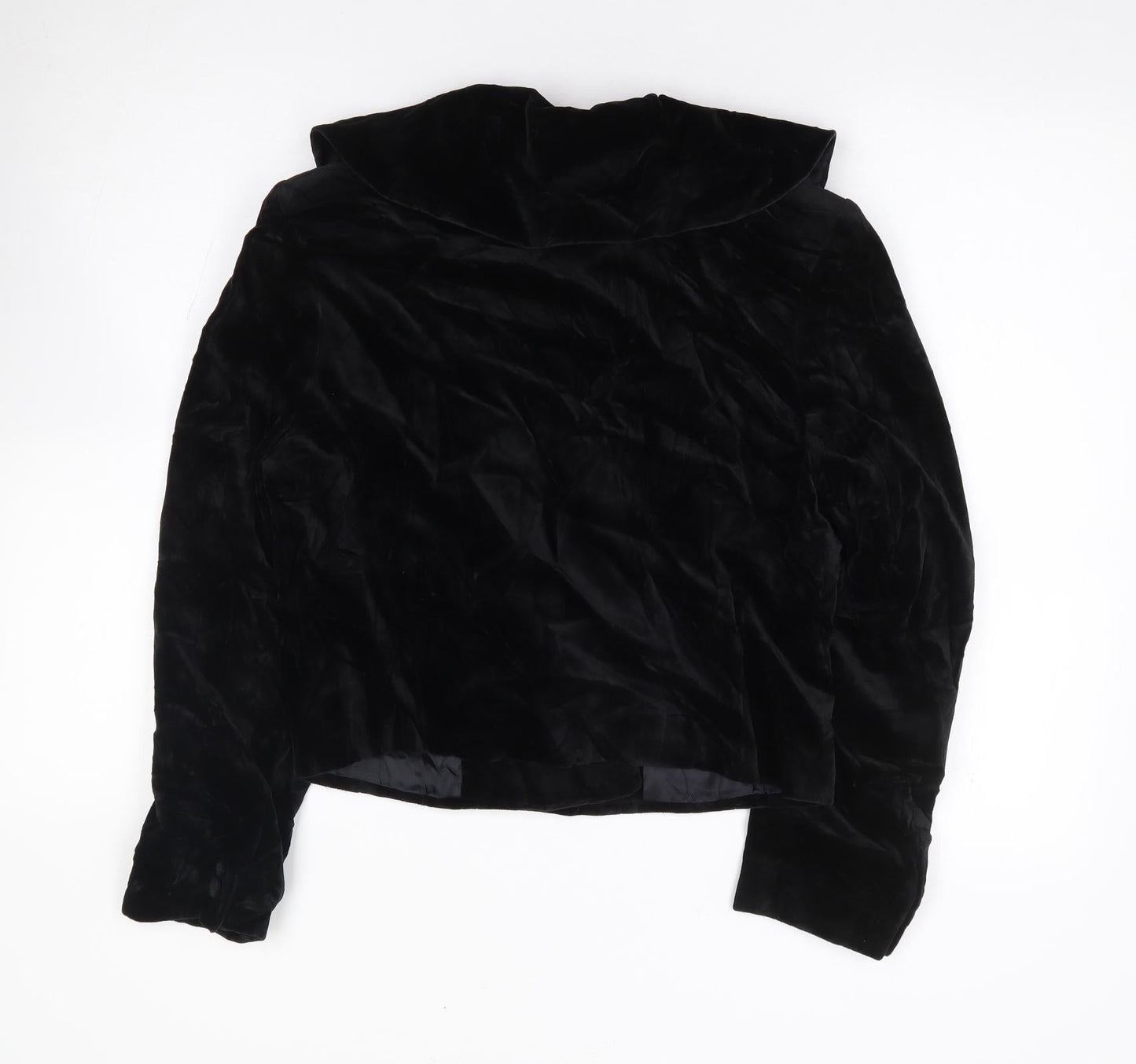 St Micheal Womens Black Cotton Jacket Suit Jacket Size 12