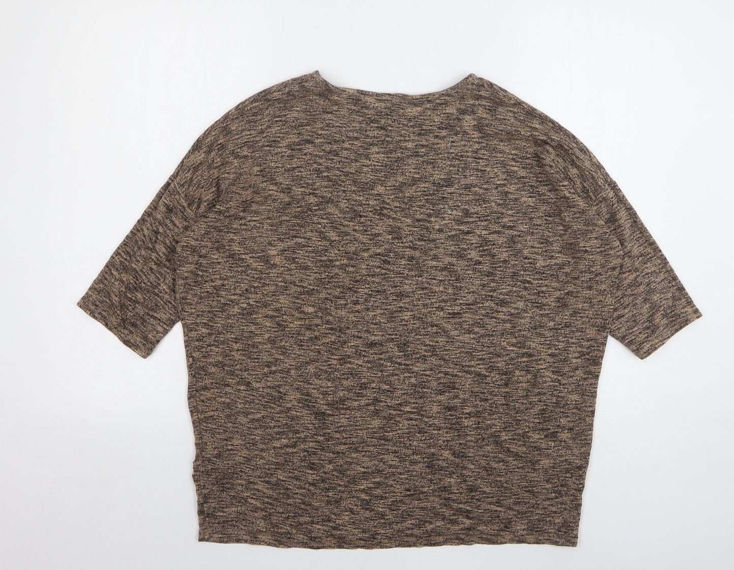 New Look Womens Brown V-Neck Viscose Pullover Jumper Size M