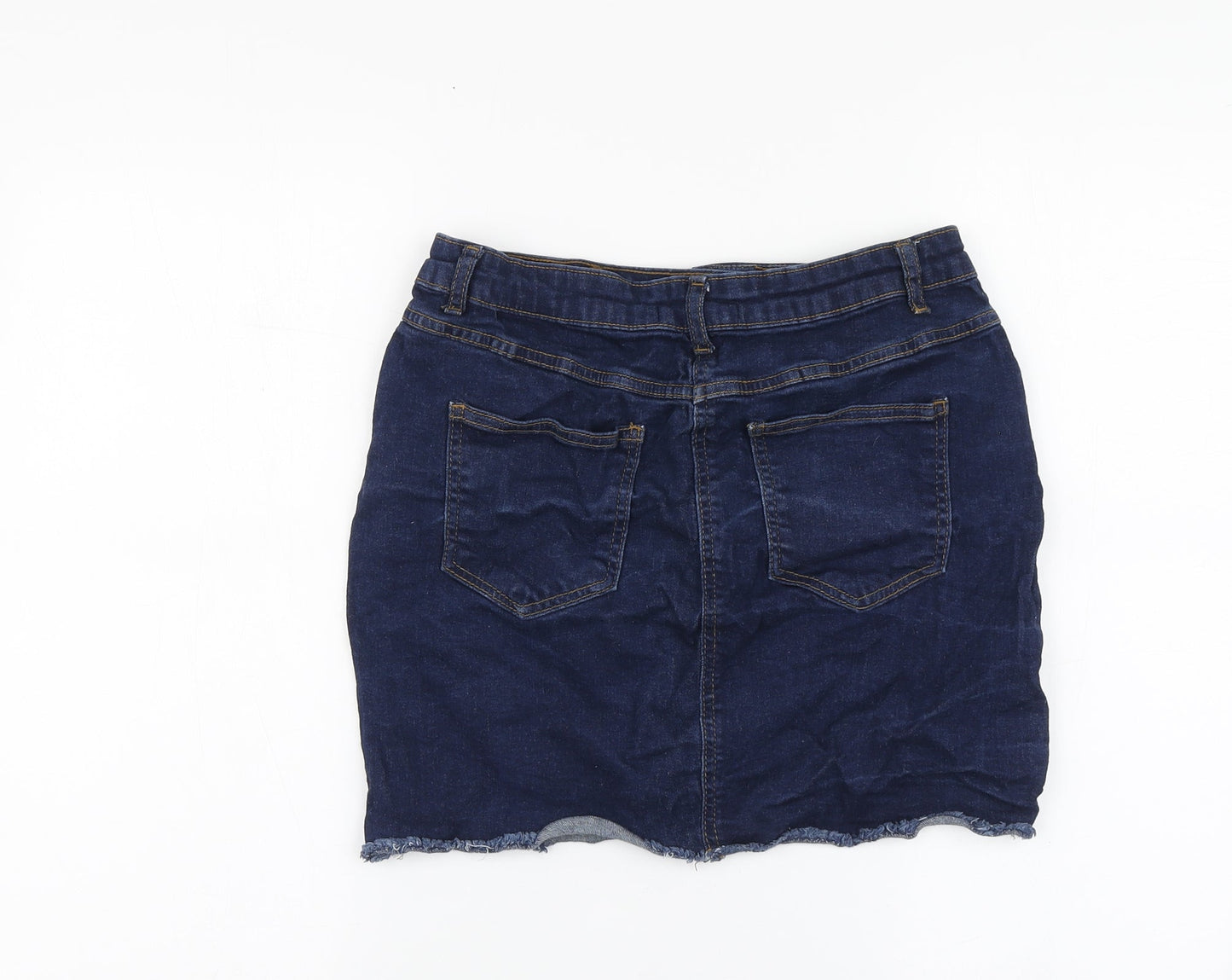 Parisian Womens Blue Cotton Mini Skirt Size 12
